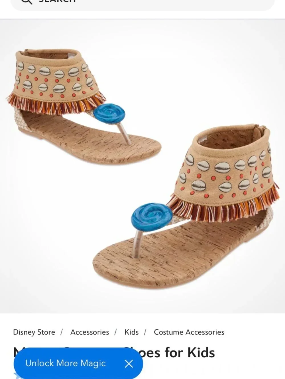 Disney Moana Inspired Toddler Sandals Cork Flip Flops Girls Size 8/9 Tropical